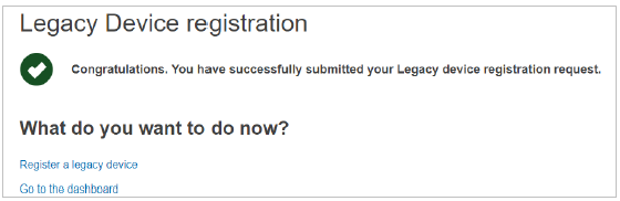 Legacy Device Registration